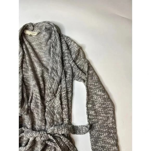 A'Reve Gray Knit Boho Lace Open Belted Cardigan Womens Size Small - Picture 2 of 7